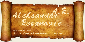Aleksandar Resanović vizit kartica